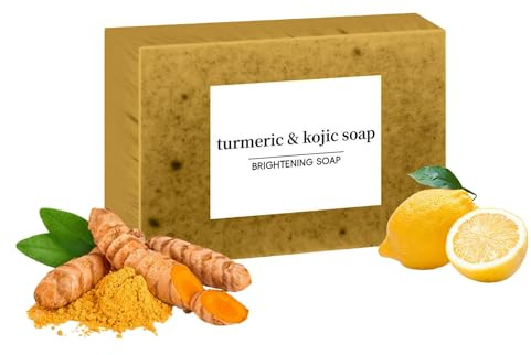 Kojisäure-Seife, Gloomy Skin Essence Seife, Natürliche Handgefertigt Kurkuma mit Vitamin C für Hyperpigmentierung, für Gesicht und Körper Badeseife, Feuchtigkeitsspendend (1)