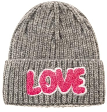 Zwillingsherz Damen Mütze – Warme Strickmütze Beanie für Frauen – Weiche Wintermütze mit Schriftzug Love – Modisches Accessoire für Herbst & Winter – im Modernen Look für den Alltag