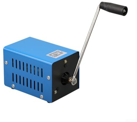 Tragbarer Handkurbelgenerator, 20 W, mit USB-Aufladung, für Wohnmobil, Camping, Outdoor, Survival, Blau, 125 x 80 x 85 mm