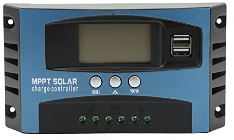 HPZIHUIT contrôleur de Charge Solaire écran LCD 2 Sortie USB Protection Contre Les surintensités régulateur de Panneau Solaire 12 24 V Auto-Adaptation (30A)