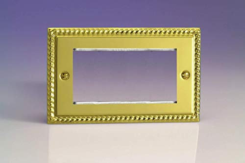 Varilight - Data Grid Face Plate For 3 or 4 Data Module Widths Georgian Brass - XGG4