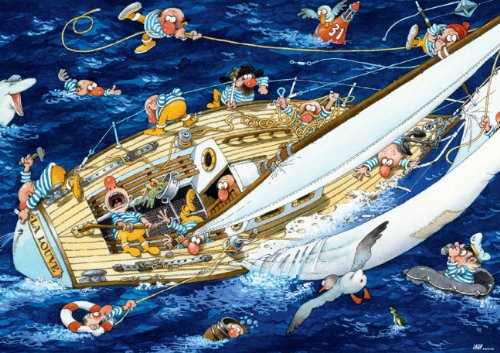 Heye 29405 - Standardpuzzles 1000 Teile Sailors, Jean-Jacques Loup