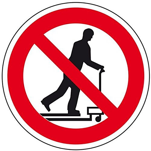 LEMAX® Verbotsschild Mit Hubwagen rollen verboten,praxisbewährt,Folie,Ø 50mm,10/Bogen