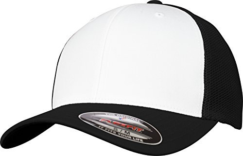 Flexfit Mesh Colored Front Unisex Kappe für Damen und Herren, Mehrfarbig (blk/Wht), L/XL