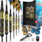 IgnatGames Profi Dartpfeile Metallspitze – Darts Set inkl. Stilvoller Box und Darts-Anleitung, Dart Pfeile Steeldarts mit Stahlspitzen und Aluminiumschaft + 6 O-Ringen + 16 Flights + Dartspitzer