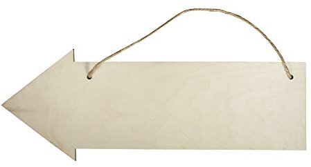 Rayher Hobby 62848505 Holz Schild Pfeil, natur, 40x15x0,6 cm