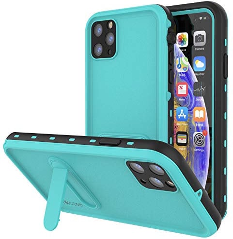 PunkCase iPhone 11 Pro Waterproof Case [KickStud Series] Slim Fit IP68 Certified [Shockproof] Armor Cover W/Built-In Screen Protector + Kickstand Compatible With Apple iPhone 11 Pro [Teal]