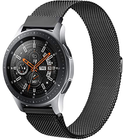 ZGCE Armband Kompatibel mit Samsung Galaxy Watch 46mm / Galaxy Watch 3 45mm, 22mm Metall Armband für Samsung Gear S3 Frontier/Gear S3 Classic (Schwarz)