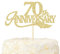 LOVENJOY 70th Anniversary Cake Topper Gold Glitter for 70 Years Wedding Anniversary Cake Decoration