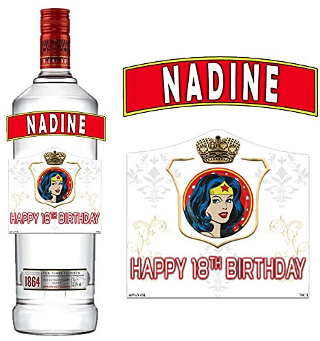 Personalised Sticker Bottle Label for Smirnoff Vodka Birthday Anniversary Any Occasion Gift - 1L BL423A