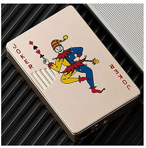 Zigarettenanzünder Feuerzeuge Gasfeuerzeuge Gas Gelddetektor Spielkarten Geformt Winddicht Feuerzeug Nachfüllbar Butan Metall Aufblasbare für Küche, Outdoor, Wandern,Gold King