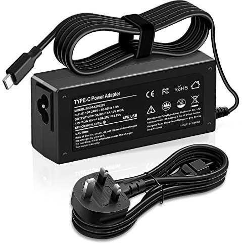 USB C Laptop Charger, 45W for Acer, HP, Asus, Dell, Samsung, Google, Lenovo Chromebooks and More Type-C Laptops