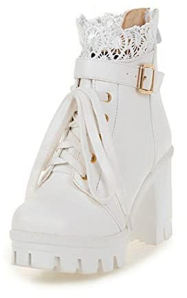 Stivali Donna Estivi Bianchi Stivali da Neve Donna Stivali Estivi Donna Morbidi Cuoio Stivali Gomma Bambina Cowboy Western Scarpe Sandali Bambina Scarpe Casual Donna Zeppa Chiusa 2-Bianco 37.99