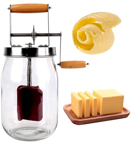 TSHIGO Batidor Mantequilla Manual, Hace Mantequilla Casera, En Minutos, con Mantequera Porcelana, Fácil Usar, para Mantequilla Artesanal Casera (Size : Small)