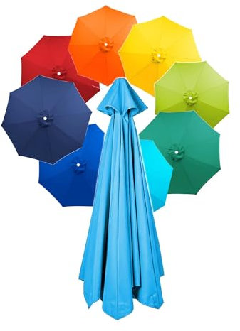 Auvent De Rechange Pour extérieur Toile de rechange pour parasol de jardin Housse de rechange pour parasol d'extérieur Tissu de rechange - 8 baleines - Imperméable - Anti-UV - Polyester résistant(Colo