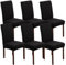 FRKOKRFA Stuhlhussen 6er Set Universal Stretch Jacquard Stuhlüberzüge, Abnehmbarer Waschbarer Stuhlüberzug, Dekoration Stuhlbezug für Esszimmer, Hotel, Hochzeit und Partys (Schwarz)
