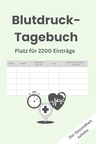 Blutdruckpass: Blutdruck Tagebuch zum Ausfüllen | Blutdruck Heft mit Platz für 2200 Einträge