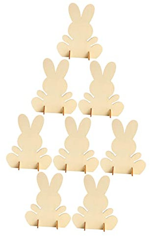 RORPOIR 2 Sätze Handgefertigtes Kaninchenmaterial Reversibel Hasenfigur Einhorn Plüschtiere Osterhasen-plüsch Osterverzierung Zwerge Osterhasen- Hasen-kuchenaufsatz Ammer Hölzern