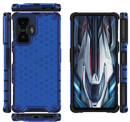 Jiajihua Compatible with Redmi K50 Gaming 5G Cover,Compatible with Xiaomi Redmi K50 Gaming 5G Camera Protection Anti-drop【Hard PC+TPU】 2 in 1 Phone Case Blue