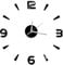 Amosfun Rahmenlose Wanduhr LED-Wanduhr personalisierte Fotouhr Uhr Aufkleber drehbar Uhren offic plastikenten wischtelgeschenk Decor Numbers Spiegel Wanduhr römische Wanduhr Black