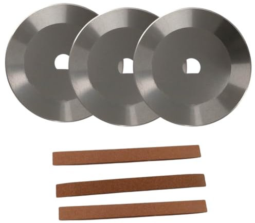 Heavy Duty 3 x 80MM Kebab Blade Discs & 3 x Sharpening Stones | Stainless Steel Replacement Set for EasyCut, Enigmex, Riteprice Kebab Slicers | Precision Cutting & Long-Lasting Performance