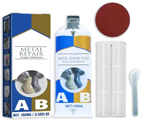 100g AB Super Glue, Metal Glue Heavy Duty, Heat-Resistant Waterproof Liquid Metal Adhesive Repair for Stainless Steel Cast Iron Hard Plastic Ceramic and Wood