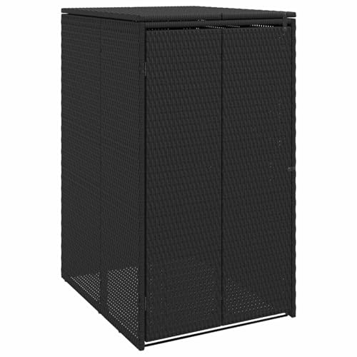 vidaXL Mülltonnenbox Schwarz 65 x 80 x 115 cm Polyethylen, Garten- und Terrassendesign, rechteckiger Stil, moderner Charme, langlebige Materialien, umweltfreundliche Optionen, für Räume