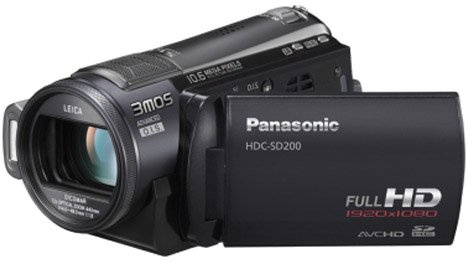 Panasonic HDC-SD200 High Definition Flash Memory Camcorder With SD Card Slot & 3MOS Sensor - Black