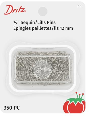 Dritz 8S Sequin/Lills Pins, 1/2-Inch (350-Count),Gray Silver