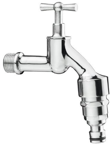 Cornat TEC301001 Auslventil mit Rückflussverhinderer, Steckkupplung, 1/2 Zoll, chrom