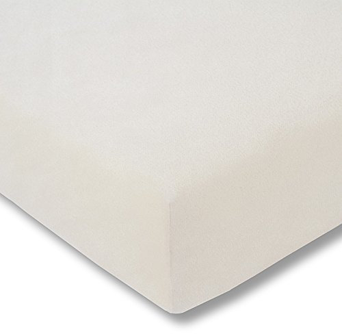 Estella Frottee Samt-Velours Spannbettlaken Spannbetttuch 90x200-100x200 cm in 25 Farben (elfenbein (110))