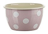 Lulizzie Schüssel in Rosa mit Weißen Tupfen, Emailliert, Keramik, Retro, Schüssel