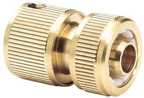 Draper 36199 Brass Garden Hose Connector, 1/2, Gold , Pack of 1