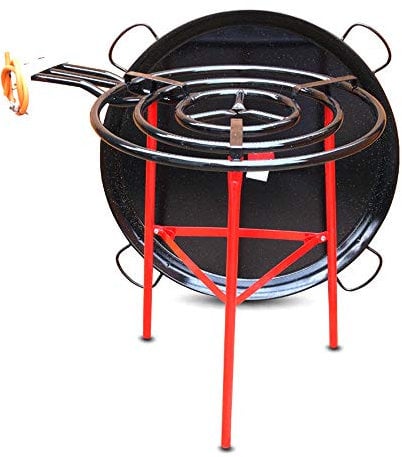 Vaello Campos Catering Paella Kit - 70cm Gas Burner, 90cm Enamelled Pan & Reinforced Tripod