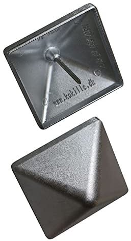 Pfostenkappe Aluminium blank 94x94 mm Pyramide mit Dorn Kappe für Pfosten bis 9x9 cm Zaunkappe Abdeckkappe