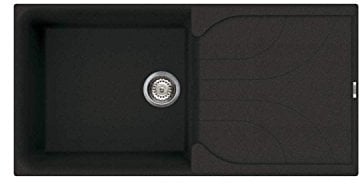 Reginox EGO480-B Large 1.0 Bowl Regi-Granite Composite Sink With Reversible Drainer Metaltek Black