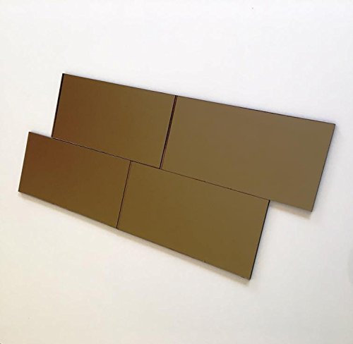 Super Cool Creations Rechteckig Fliesen Von - Bronze Spiegel, Pack of Ten - 25cm x 15cm
