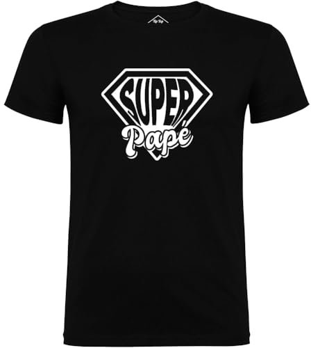 Tip Top – Camiseta para hombre, diseño de Super Papé, color negro Impression Blanche M