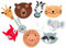 100 Stück Holzknöpfe bunte Tierköpfe 2,2cm-3cm im Mix - Zweiloch - Knöpfe Knopf Holzknopf zum annähen nähen aufnähen scrapbooking Bastelknöpfe Kinderkleidung