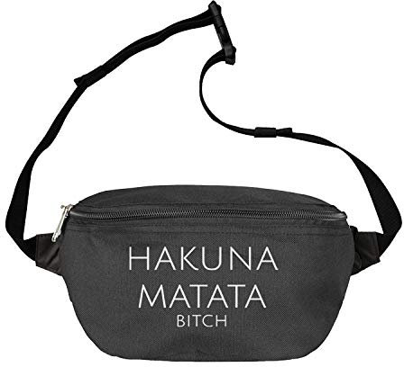 Hakuna Matata Bitch Bauchtasche schwarz Streetstyle für Damen und Herren Gürteltasche (95 Bach Schwarz)