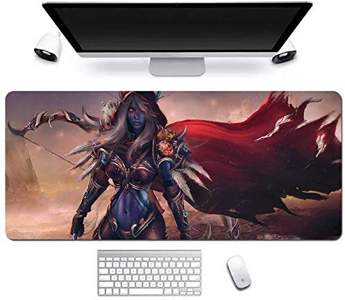 Mouse Mat World of Warcraft 900x400mm Anime Mouse Pad, keyboard mouse mats, Extended XXL Large Professional Gaming Mouse Mat with 3mm-Thick Rubber Base, for Desktop PC, P