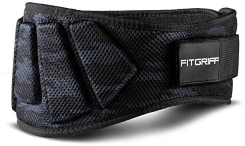 Fitgriff® Gewichthebergürtel V1 - Fitness-Gürtel für Bodybuilding, Krafttraining, Gewichtheben - Trainingsgürtel für Damen und Herren (Camo-Black, 108cm - 118cm Bauchumfang (XX-Large))