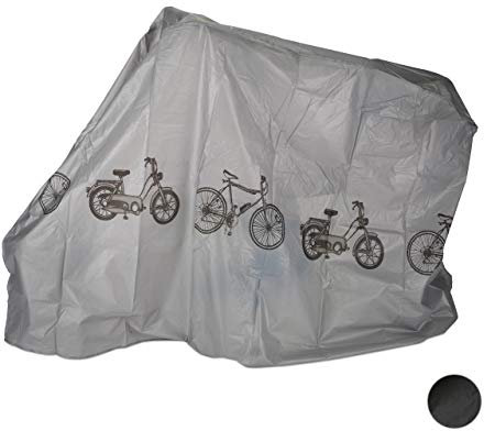 Relaxdays 1 x Fahrradgarage aus Polyethylen, reißfeste Schutzhülle, Sonnenschutz, robuste Abdeckung 200 x 115 cm, in Grau