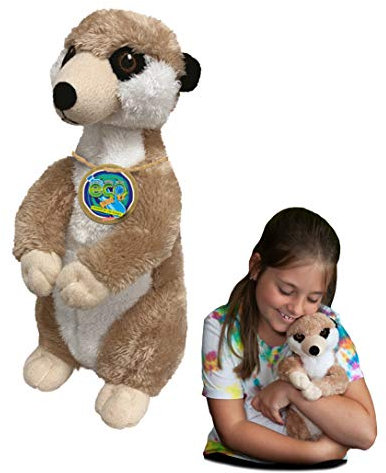 EcoBuddiez - Meerkat from Deluxebase. Large 30cm Soft Plush Animals made from Recycled Plastic Bottles. Eco-Friendly Cuddly Gift for Kids and Cute Stuffed Animal Toy for Toddlers.