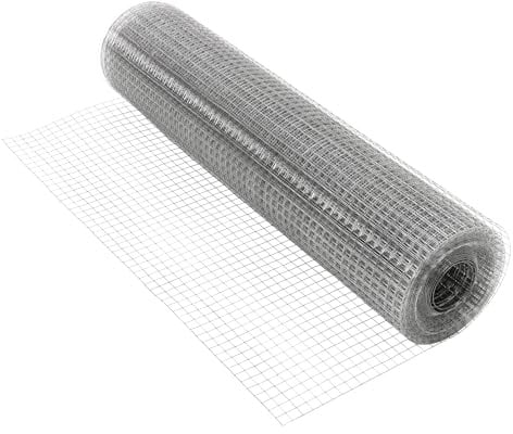 ECD Germany Volierendraht Drahtgitter 19x19mm Masche, 1m x 25m, 1,2mm dick, silbern verzinkter Stahl Maschendraht, 4-eck Drahtzaun Schweißgitter Maschendrahtzaun Kaninchendraht Hasendraht Zaun
