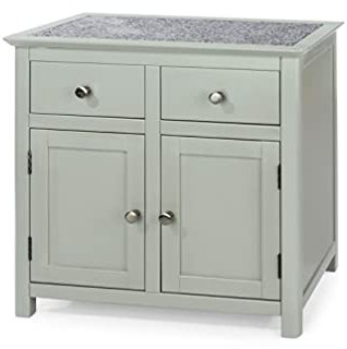 Perth Core Products, 2 Door & 2 Drawer Sideboard - Grey with a Natural Stone Grey Top