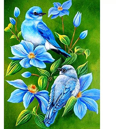 Puzzle 1500 Teile - Jigsaw Puzzle für Erwachsene - Buntes Puzzle 1500 Teile Erwachsene, Motiv:Blaue Blumen und blaue Vögel, 1500 Teile Puzzle, Puzzle Erwachsene 1500 Teile, Puzzel,1500 Puzzle-35x23 Z