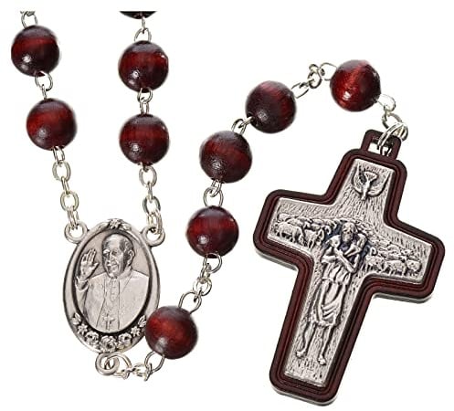 Rosenkranz Papst Franziskus aus Holz