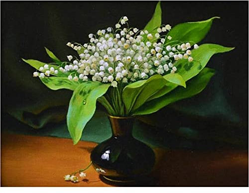 5D DIY Diamond Painting Kits Weiße Blume Voll Bohren Strass Kristall Diamant Malerei Kinder Erwachsene Kreuzstich Stickerei Anzahl Für Home Wall Dekoration Handwerk Round Drill 60x80cm AAB17365