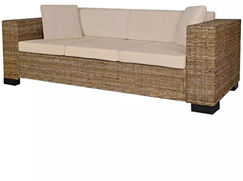 MOONAIRY 8-TLG. 3-Sitzer Sofa Set, Bodensofa, Chaiselongue, Kleines Sofa, Couch, Cauchsofa, Relaxsofa, Sofas & Couches, Wohnzimmer Sofa, für Jugendzimmer, Echt Rattan